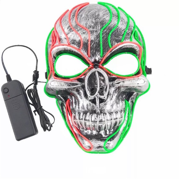 Ghostly Greetings! Fun Unisex Light Up Mask - Picture 2 of 4